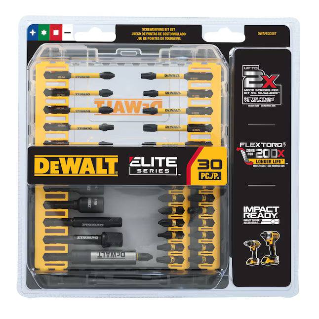 DEWALT ELITE SERIES 1/4" Impact Driver Bit Set 30 Piece DWAFE30SET