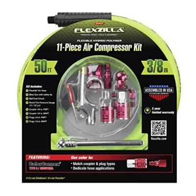 Flexzilla Air Compressor Kit 11-Pc 3/8-in 50-Ft 1/4-in NPT HFZCLB11D
