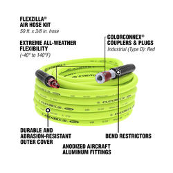 Flexzilla Air Compressor Kit 11-Pc 3/8-in 50-Ft 1/4-in NPT HFZCLB11D