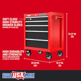 CRAFTSMAN 2000 Series 5 Drawer Steel Rolling Tool Cabinet CMST98264RB