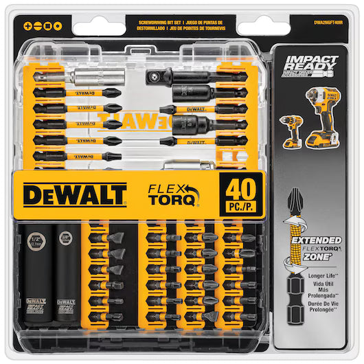 Dewalt FlexTorq Impact Ready Screwdriving Bit Set with Tough Case System DWA2NGFT40IR