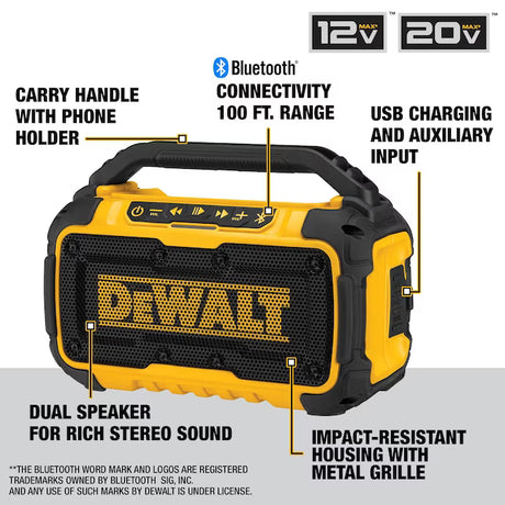 DEWALT Jobsite Bluetooth Speaker DCR010